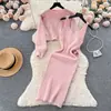 Blusa de Moda para Mujer con Mangas Murciélago y Pedrería, Vestido de Punto Holgado con Cintura Ajustable