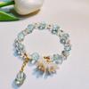 Pulseira Elegante de Luxo Leve Colorida Pedra Natural Chinesa Étnica Lótus Ruyi Estilo Nacional Pulseira Melhor Amigo Joia