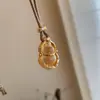 Collar Colgante de Calabaza Dorada Retro Accesible de Lujo Diseño Trenzado Largo Cadena de Suéter Apilada Accesorios para Mujer