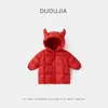 [Venta de Liquidación 179.9] Precio Original 209 Chaqueta de Plumas Roja Infantil Dudu Family, Abrigo de Invierno para Niños de Longitud Media