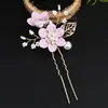 Peine Dorado con Hojas Europeas y Americanas Tocado Corona de Novia Hecha a Mano Tocado Peine de Flores Accesorios para el Cabello Joyería de Novia