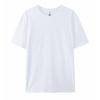 180g de algodão puro vazio branco em torno do pescoço de manga curta T-shirt da juventude T-shirt suporte logotipo personalizado