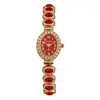 Nuevo Estilo Popular Transfronterizo de Moda Reloj de Mujer Incrustado de Diamantes Lleno de Diamantes Reloj de Pulsera de Cuarzo para Mujer de Lujo Ligero Venta al por Mayor