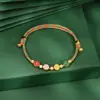 Pulseras Sencillas de Hilo de Colores para el Festival del Bote del Dragón, Pequeños Regalos para Puestos del Mercado y Atracciones Turísticas, Hilo Rojo con una Sola Cuenta al por Mayor