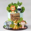 5 Piezas/Set Suministro Transfronterizo Animales de la Jungla Tropical León Jirafa Mono Cebra Elefante Decoración para Pastel Pastel