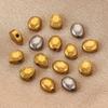 Cuentas ovaladas de acero inoxidable con forma de gota, cuentas curvas, cuentas espaciadoras chapadas en oro al vacío, cuentas de posicionamiento, accesorios para joyería DIY, cuentas
