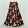 Falda Plisada Dulce y Versátil con Dobladillo Ancho y Estampado Floral, Falda Plisada de Línea A de Cintura Alta de Estilo Francés de Longitud Media para Mujer
