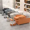 Cama de Lavado Semi-Reclinable Transfronteriza Peluquería Lavabo Cerámico con Pedal de Pie Cama de Enjuague Salón de Belleza Sofá Semi-Reclinable Cama de Lavado