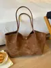 Bolso Melaleuca Retro Otoño Invierno Gran Capacidad Suede Mate Felpa Bolso Tote de Trabajo para Mujer Bolso de Viaje Transfronterizo