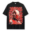 Playera de Manga Corta Estampada de Personas Volando Retro Americano Transfronterizo American High Street Algodón Pesado Lavado Cuello Pequeño t Hombres