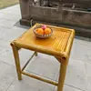 Conjunto de mesa e cadeiras de bambu vintage, mesa de chá com lareira para preparo de chá, conjunto completo de mesa e cadeiras de bambu para pátio, pousada estilo retrô, casa de chá, restaurante