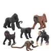 Set de 6 Figuras Realistas de Monos Figuras de Animales Salvajes de PVC Modelos Realistas de Gorila, Babuino y Chimpancé Juguetes Miniatura de Animales de la Selva para Niños