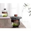 Tampa de vidro Tigela de chá Xícara de chá resistente ao calor Anti-escaldamento Tigela de três talentos Tigela de chá única Grande Kung Fu Tea Set Tea Bowl com tampa