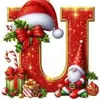 Novos Enfeites de Natal Pendentes Decorações Planas para Árvore de Natal Chapéu Vermelho Letra Inicial com Decoração de Letra Personalização Personalizada