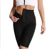 Calça fitness modeladora esportiva feminina europeia e americana cintura alta shorts revestidos comprimento três quartos para yoga com cós ajustável para controle da barriga e absorção de suor