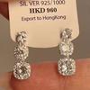 Pendientes de plata S925 con forma de aguja, de Corea del Sur, con circonitas geométricas, superbrillantes, de lujo, con diamantes cuadrados y nicho, para mujer, con diseño de celebridades de Internet.