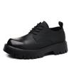 Zapatos casuales de cuero para hombre de negocios con cordones zapatos de dedo gordo moda coreana plataforma zapatos de hombre zapatos de negocios retro 4135-R