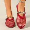 Sandalias Talla Extra Mujer Pez Comercio Exterior Caladas Planas Estilo Europeo Americano Malla Nuevo Estilo Transfronterizo Primavera Verano 2026 Punta Redonda