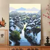 Pintura a óleo digital DIY série paisagens naturais, pintura a óleo colorida preenchida à mão, arte de parede decorativa para alívio do estresse e cura