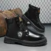 Botas Martin Talla Grande Transfronterizas para Hombre 2024 Invierno Caña Alta Estilo Británico Retro Botas de Ruibarbo Aumentadas con Suela Gruesa Botas de Trabajo