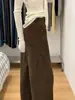 Jeans Vintage Marrones de Dobladillo Curvo para Mujer, Nuevo Estilo Otoño 2026, Pierna Recta, Favorecedores para Cuerpo Tipo Pera, Pantalones de Pierna Ancha
