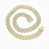 Collar de Cadena Cubana Rombo de Diamante Blanco Full Diamond con Tapa Abatible de 14 mm - Joyería Hip-Hop