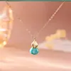 Colar de Abóbora de Luxo de Alto Padrão Banhado a Cobre Ouro Real Micro-Incustado Zircônia Esmalte, Design de Nicho, Corrente de Clavícula Exquisita e Fashion