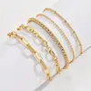 Clip de Papel Estilo Bohemio Transfronterizo Europeo y Americano Set de Pulseras con Cuentas Doradas Joyería de Mano para Mujer de Apilamiento Moderna Dulce y Fresca para Mujeres