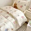 Conjunto de Lençol com Elástico de Algodão Puro para Cama de Dormitório de Estudante Universitário, Capa de Edredom Especial de Algodão Puro para Beliche Individual