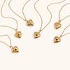 Collar con colgante en forma de corazón de acero inoxidable chapado en oro de 18 quilates con piedra de cumpleaños de diciembre para mujer, estilo transfronterizo europeo y americano