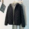 2026 Nueva Chaqueta de Algodón Ligera y Cálida con Capucha para Mujer Abrigo de Algodón para Mujer Otoño Invierno Corta Casual Holgada Chaqueta Acolchada de Algodón para Mujer