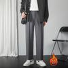 2023ins estilo maduro ligero nuevo traje de pareja para hombre y mujer casual ligeramente holgado traje con caída pantalones de traje con forro polar gris moda