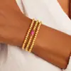 Pulseiras de 12 Pedras de Nascimento Amazon Transfronteiriças, Modernas e Únicas, Estilo Europeu e Americano de Nicho, Pulseiras Elásticas Empilháveis para Mulheres