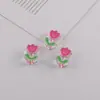Esmalte de Imitación Doble Cara Gradiente Mariposa Goteo de Aceite Aleación Tulipán Acrílico Cuentas Sueltas Colgante Doble Estilo Antiguo Loto