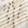 Set de joyería de acero inoxidable estilo lujo transfronterizo europeo y americano con circonita cúbica de colores en forma de esfera, incluyendo un brazalete, un collar y unos pendientes