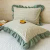 Fundas de almohada de algodón lavado clase a, algodón puro, un par de fundas de almohada grandes individuales para adultos, fundas de almohada con borde de algodón puro 48X74