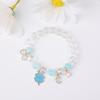 Pulseira de Cristal Cão Canela Ins para Meninas Sanrio Casal Cristal Cristal Rosa Pulseira Floral Estudante Melhor Amigo Presente