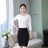 Camisa branca Han Fan feminina de manga comprida, estilo coreano, slim fit, profissional, manga curta, macacão feminino, cofragem, tamanho grande