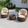Juego de Sofá de Ratán para Exteriores, Muebles de Ratán para Patio, Sillón Reclinable de Ratán para Balcón, Silla de Ratán para Jardín Exterior de Villa