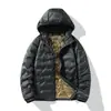 Chaqueta de plumón ligera de grafeno para hombre y mujer, abrigo con capucha casual cálido a prueba de viento para otoño e invierno, estampado personalizado