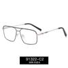 91322 Nuevo estilo, gafas modernas y personalizadas con montura de metal ligero y doble haz, gafas con protección ocular contra la luz azul para miopía de hombre.