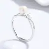 Anillo de Plata 925 Mariposa Circonita Anillo Abierto de Perla de Agua Dulce para Mujer Joyería de Mano de Nicho de Alta Gama Regalo del Día de San Valentín Chino
