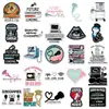 50 pegatinas de tecnología de ultrasonido con frases en inglés, texto personalizado para uso transfronterizo, pegatinas decorativas impermeables de ultrasonido