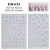 Série Floco de Neve 2D Adesivos para Nail Art Bronzeamento Laser Floco de Neve Pequenos Decalques Cor Mágica Decoração em Relevo Adesivos para Nail Art Joias
