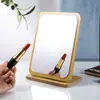 Espejo de Mesa Plegable Grande de Madera Simple Espejo de Maquillaje Tocador de Belleza Soporte de Escritorio para Dormitorio Portátil Estudiante Mujer Pequeño