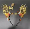 Galhadas de Natal Luminosas Estilo Floresta Grampos de Cabelo para Crianças Acessórios de Cabelo de Alce para Adultos Headband Pisca-Pisca para Fantasia Headbands de Fantasia