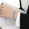 Pulsera de diamantes de 3 mm estilo apilado de nicho simple de nuevo estilo de Corea del Sur, moda personalidad, todo a juego, acero de titanio chapado en oro, alto sentido