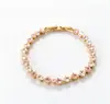 Pulsera Cuadrada de Circonita Rosa Estilo Dulce y Fresco Lujo Ligero Temperamento Moda Versátil Personalidad de Nicho Retro Simple Accesorio de Pulsera