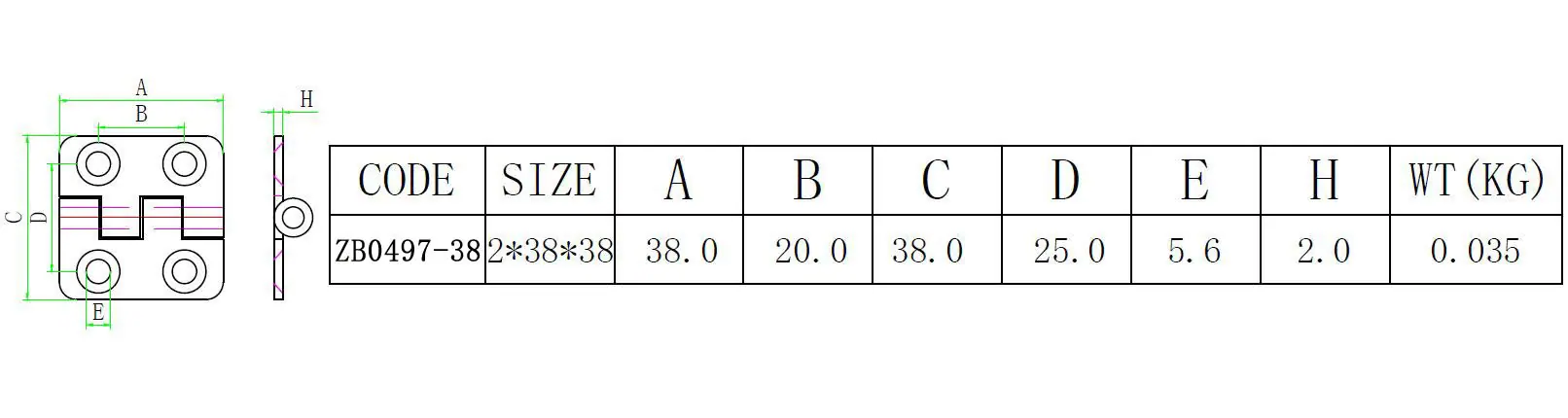 ZB0497 冲压方形四孔合页-尺寸图.jpg