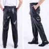 Pantalones de cuero aceitado overol de cuero para hombre a prueba de viento matadero japonés anti-suelto a prueba de salpicaduras de cuero todo partido Hong Kong otoño e invierno